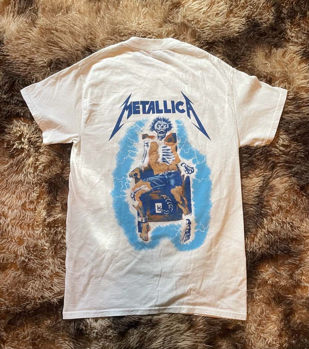 Metallica Ride The Lightning White Graphic T-Shirt